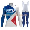 Tenue Cycliste Manches Longues et Collant à Bretelles 2017 FDJ N001