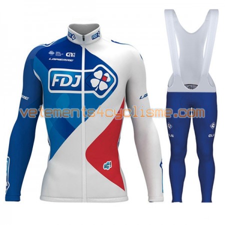 Tenue Cycliste Manches Longues et Collant à Bretelles 2017 FDJ N001