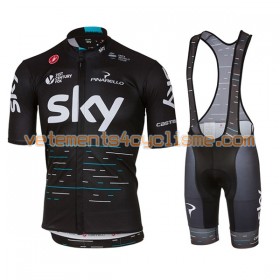 Tenue Cycliste et Cuissard à Bretelles 2017 Team Sky N001