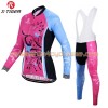 Tenue Cycliste Manches Longues et Collant à Bretelles Femme 2017 X-Tiger N007