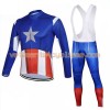 Tenue Cycliste Manches Longues et Collant à Bretelles 2017 Super Hero Brand N002
