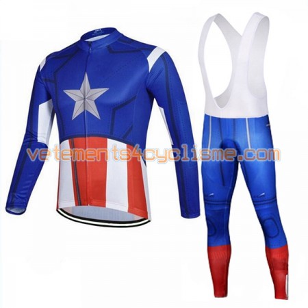 Tenue Cycliste Manches Longues et Collant à Bretelles 2017 Super Hero Brand N002