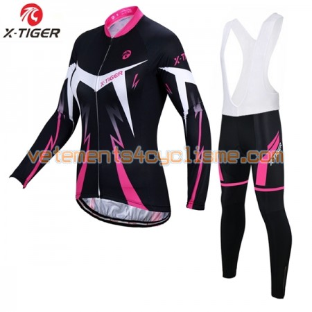 Tenue Cycliste Manches Longues et Collant à Bretelles Femme 2017 X-Tiger N006