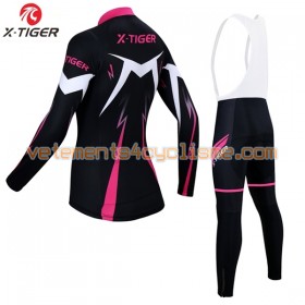 Tenue Cycliste Manches Longues et Collant à Bretelles Femme 2017 X-Tiger N006