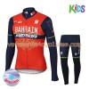 Tenue Cycliste Manches Longues et Collant Long Enfant 2017 Bahrain Merida Hiver Thermal Fleece N001