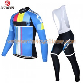Tenue Cycliste Manches Longues et Collant à Bretelles 2017 X-Tiger N012