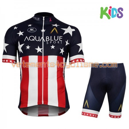 Tenue Cycliste et Cuissard Enfant 2017-18 Aqua Blue Sport Championnats de États-Unis