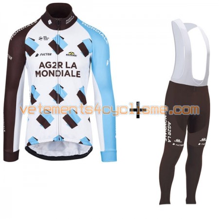 Tenue Cycliste Manches Longues et Collant à Bretelles 2017 AG2R La Mondiale N001