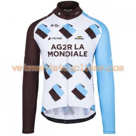 Tenue Cycliste Manches Longues et Collant à Bretelles 2017 AG2R La Mondiale N001