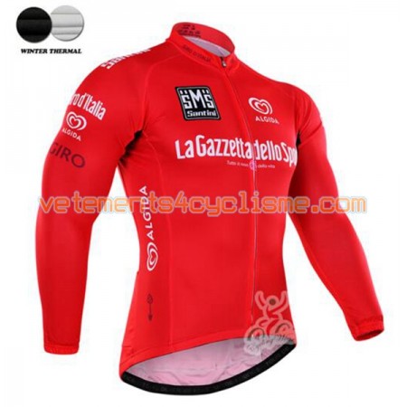 Maillot vélo Rouge 2016 Giro dItalia Hiver Thermal Fleece