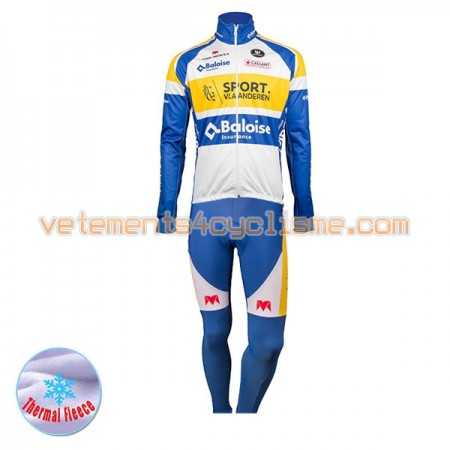 Tenue Cycliste Manches Longues et Collant à Bretelles 2017 Sport Vlaanderen-Baloise Hiver Thermal Fleece N001