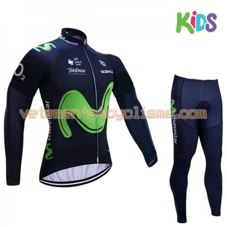 Tenue Cycliste Manches Longues et Collant Long Enfant 2017 Movistar Team N001
