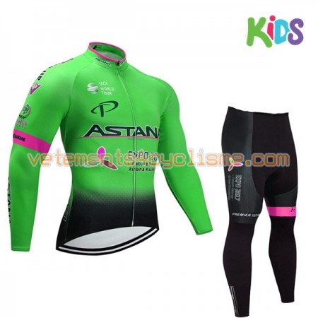 Tenue Cycliste Manches Longues et Collant Long Enfant 2017 Astana Pro Team N002