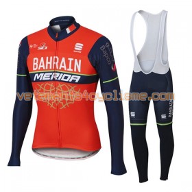 Tenue Cycliste Manches Longues et Collant à Bretelles Femme 2017 Bahrain Merida N001