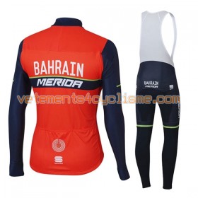 Tenue Cycliste Manches Longues et Collant à Bretelles Femme 2017 Bahrain Merida N001