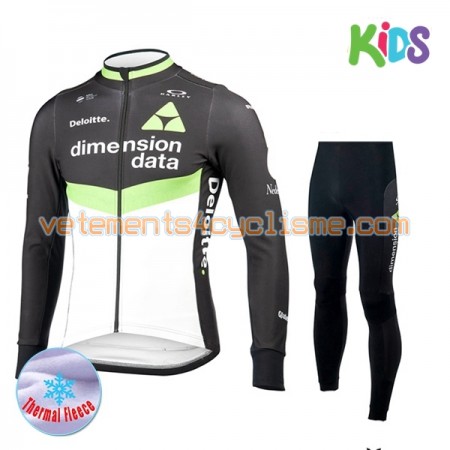 Tenue Cycliste Manches Longues et Collant Long Enfant 2017 Dimension Data Hiver Thermal Fleece N001