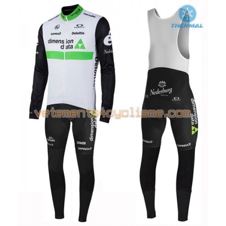 Tenue Cycliste Manches Longues et Collant à Bretelles 2016 Dimension Data Hiver Thermal Fleece N001