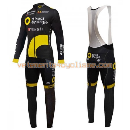 Tenue Cycliste Manches Longues et Collant à Bretelles 2016 Direct Energie N001