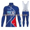 Tenue Cycliste Manches Longues et Collant à Bretelles 2017 FDJ N002
