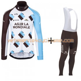 Tenue Cycliste Manches Longues et Collant à Bretelles Femme 2017 AG2R La Mondiale N001