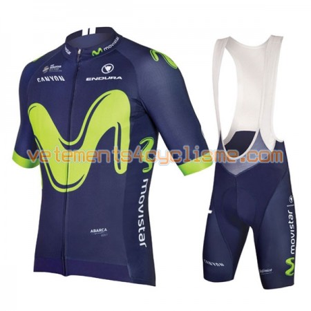 Tenue Cycliste et Cuissard à Bretelles 2017 Movistar Team N001