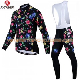 Tenue Cycliste Manches Longues et Collant à Bretelles 2017 X-Tiger N008
