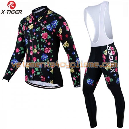 Tenue Cycliste Manches Longues et Collant à Bretelles 2017 X-Tiger N008