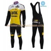 Tenue Cycliste Manches Longues et Collant à Bretelles 2016 LottoNL-Jumbo Hiver Thermal Fleece N001