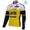 Tenue Cycliste Manches Longues et Collant à Bretelles 2016 LottoNL-Jumbo Hiver Thermal Fleece N001