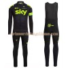 Tenue Cycliste Manches Longues et Collant à Bretelles 2016 Team Sky N002