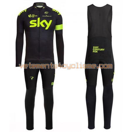 Tenue Cycliste Manches Longues et Collant à Bretelles 2016 Team Sky N002