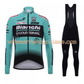 Tenue Cycliste Manches Longues et Collant à Bretelles 2017 Bianchi Countervail N001