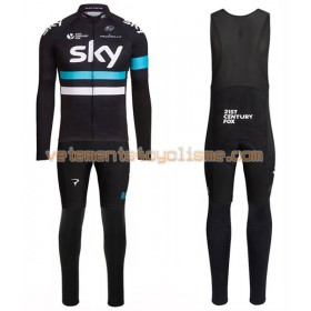 Tenue Cycliste Manches Longues et Collant à Bretelles 2016 Team Sky N001