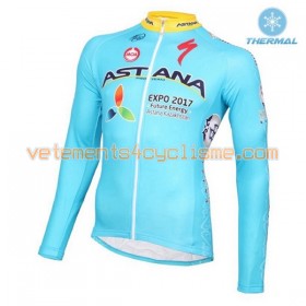 Maillot vélo 2016 Astana Pro Team Hiver Thermal Fleece N001