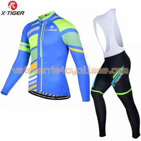 Tenue Cycliste Manches Longues et Collant à Bretelles 2017 X-Tiger N003