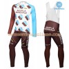 Tenue Cycliste Manches Longues et Collant à Bretelles 2016 AG2R La Mondiale Hiver Thermal Fleece N001