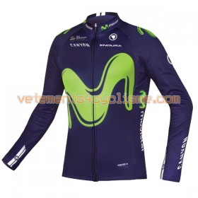 Maillot vélo 2017 Movistar Team Manches Longues N001