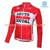 Tenue Cycliste Manches Longues et Collant à Bretelles 2016 Lotto Soudal Hiver Thermal Fleece N001