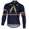 Tenue Cycliste Manches Longues et Collant à Bretelles 2017 Aqua Blue Sport Hiver Thermal Fleece N001