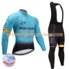 Tenue Cycliste Manches Longues et Collant à Bretelles 2017 Astana Pro Team Hiver Thermal Fleece N001