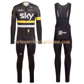 Tenue Cycliste Manches Longues et Collant à Bretelles 2016 Team Sky N003